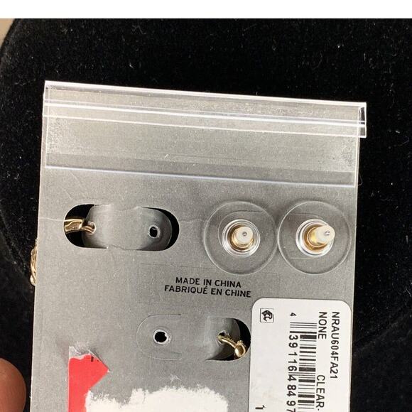 Nordstrom Rack Gold Tone Earrings Bar Rhinestone Huggie Link Drop - 4 pcs - Picture 5 of 10